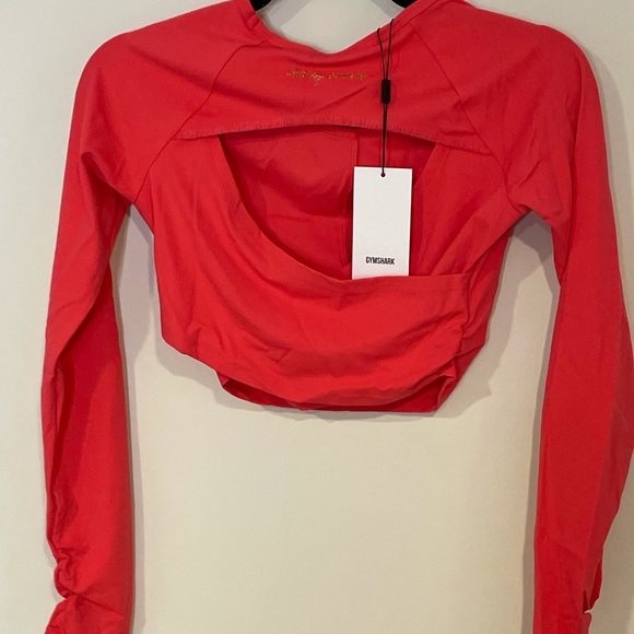 Gym shark x Whitney simmons LS crop top cyber red - Picture 3 of 4